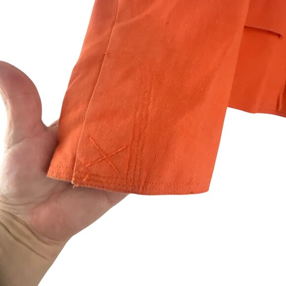 Chadwicks Classics Women Mandarin Collar Button-Up Jacket 10 Orange Linen Blend - Picture 7 of 8